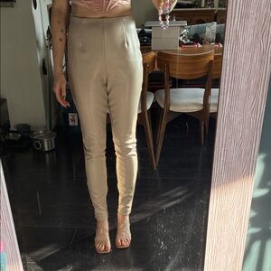 Elegant Women's Cream Skinny Pants